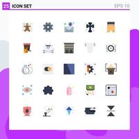 Universal Icon Symbols Group of 25 Modern Flat Colors of scary crossed email cross bone virus Editable Vector Design Elements