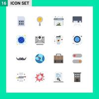 Set of 16 Modern UI Icons Symbols Signs for day conditioner search air web Editable Pack of Creative Vector Design Elements