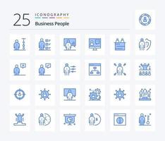 gente de negocios 25 paquete de iconos de color azul que incluye al cliente. comunicación. personal. presentación. cuadro vector