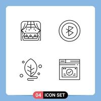 4 Creative Icons Modern Signs and Symbols of home leaf sofa signal page Editable Vector Design Elements