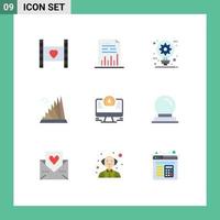 Universal Icon Symbols Group of 9 Modern Flat Colors of estate building file idea creative Editable Vector Design Elements