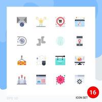 16 Flat Color concept for Websites Mobile and Apps cycle abstract shopping egg date Editable Pack of Creative Vector Design Elements