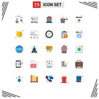 Group of 25 Flat Colors Signs and Symbols for housekeeping detergent lab cleaning smart Editable Vector Design Elements