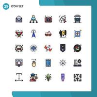 conjunto de 25 iconos de interfaz de usuario modernos símbolos signos para copa boda emergencia amor compromiso elementos de diseño vectorial editables vector