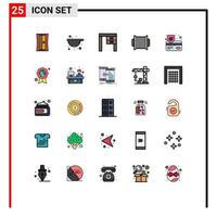 Universal Icon Symbols Group of 25 Modern Filled line Flat Colors of secure card furniture music audio Editable Vector Design Elements