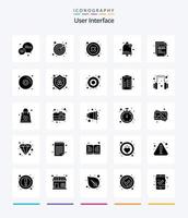 Creative User Interface 25 Glyph Solid Black icon pack  Such As disk. news. interface. blog. user vector