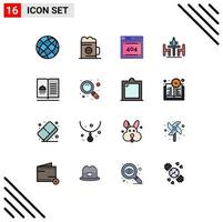 conjunto de 16 iconos modernos de la interfaz de usuario símbolos signos para la conferencia de diplomacia código de acuerdo de bebida elementos de diseño de vectores creativos editables