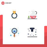 4 Creative Icons Modern Signs and Symbols of ring growth marriage tea investor Editable Vector Design Elements