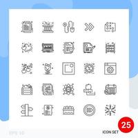 Pack of 25 creative Lines of strategy game sound right arrow Editable Vector Design Elements