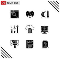 Universal Icon Symbols Group of 9 Modern Solid Glyphs of progress success soap man painting brush Editable Vector Design Elements