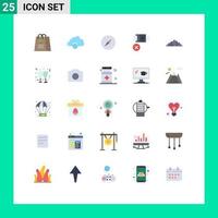 Universal Icon Symbols Group of 25 Modern Flat Colors of landscape safety infrastructure lock belt Editable Vector Design Elements