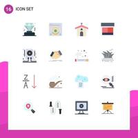 Set of 16 Commercial Flat Colors pack for drive website christian web layout Editable Pack of Creative Vector Design Elements