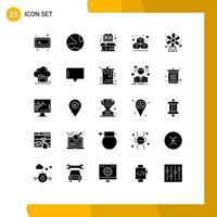 Set of 25 Modern UI Icons Symbols Signs for garden agriculture book cube open Editable Vector Design Elements