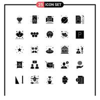 Set of 25 Modern UI Icons Symbols Signs for system planet ad orbit tabletop display Editable Vector Design Elements