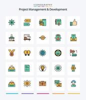 Creative Project Management And Development 25 Line FIlled icon pack  Such As page. document. conversations. legal documents. corporate vector