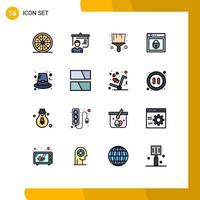 16 Creative Icons Modern Signs and Symbols of hat web security school shield internet Editable Creative Vector Design Elements