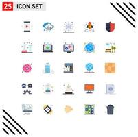 Set of 25 Modern UI Icons Symbols Signs for safety startup halloween rocket chart Editable Vector Design Elements