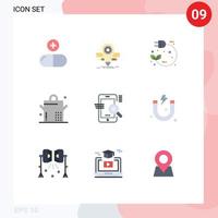 9 Universal Flat Colors Set for Web and Mobile Applications mobile saucepan scale food power Editable Vector Design Elements