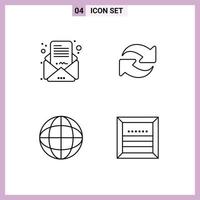 4 Universal Filledline Flat Colors Set for Web and Mobile Applications business mail badge mail rotate wreath Editable Vector Design Elements