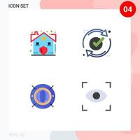 Universal Icon Symbols Group of 4 Modern Flat Icons of estate internet security good world Editable Vector Design Elements