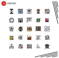 Set of 25 Modern UI Icons Symbols Signs for close route house map stand Editable Vector Design Elements