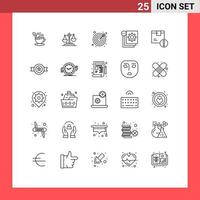 Pictogram Set of 25 Simple Lines of development coding law target darts Editable Vector Design Elements