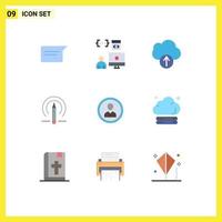 9 Universal Flat Colors Set for Web and Mobile Applications human tools programmer education learining Editable Vector Design Elements