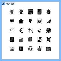 Universal Icon Symbols Group of 25 Modern Solid Glyphs of student avatar seo report page Editable Vector Design Elements