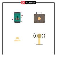 4 Flat Icon concept for Websites Mobile and Apps app gold mobile suitcase interest Editable Vector Design Elements