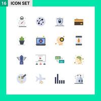 16 Creative Icons Modern Signs and Symbols of money credit shield cards banking Editable Pack of Creative Vector Design Elements