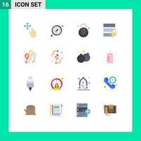 16 Creative Icons Modern Signs and Symbols of care music love balloon internet security Editable Pack of Creative Vector Design Elements