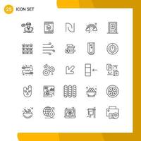 Group of 25 Modern Lines Set for build color soil rainbow israeli Editable Vector Design Elements