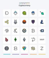 Creative Cryptocurrency 25 Line FIlled icon pack  Such As crypto currency. coin. cryptocurrency. stratis. crypto vector