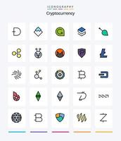 Creative Cryptocurrency 25 Line FIlled icon pack  Such As crypto currency. coin. cryptocurrency. stratis. crypto vector
