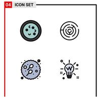 Set of 4 Modern UI Icons Symbols Signs for bacteria point laboratory arrow baby Editable Vector Design Elements