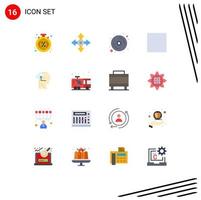 Pack of 16 creative Flat Colors of mind experience navigation view hardware Editable Pack of Creative Vector Design Elements