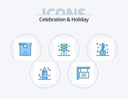 Celebration and Holiday Blue Icon Pack 5 Icon Design. holiday. christmas. holiday. holiday. festive vector