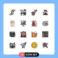 16 Creative Icons Modern Signs and Symbols of worker man computer coordinator house Editable Creative Vector Design Elements