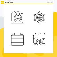 Universal Icon Symbols Group of 4 Modern Filledline Flat Colors of ring clothes mother internet footwear Editable Vector Design Elements