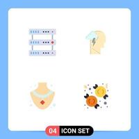 4 Creative Icons Modern Signs and Symbols of database gem storage mind candy Editable Vector Design Elements