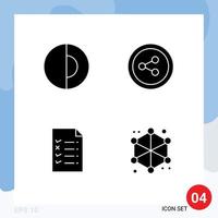 4 iconos creativos signos y símbolos modernos de análisis de la tierra servidor de documentos mundiales elementos de diseño vectorial editables vector