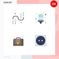 Flat Icon Pack of 4 Universal Symbols of coding business development energy bulb bag Editable Vector Design Elements