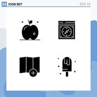 Pack of creative Solid Glyphs of apple map browser safari cold Editable Vector Design Elements