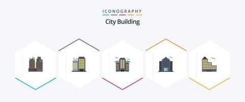 edificio de la ciudad 25 paquete de iconos planos que incluye la ciudad. casa. edificio. edificio. ciudad vector