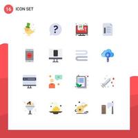 Universal Icon Symbols Group of 16 Modern Flat Colors of application education chart text success Editable Pack of Creative Vector Design Elements