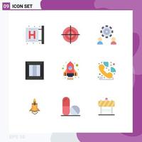 9 Universal Flat Colors Set for Web and Mobile Applications delivery box circle user preference Editable Vector Design Elements