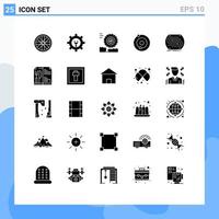 Modern Set of 25 Solid Glyphs and symbols such as menu pitch solar match concept Editable Vector Design Elements