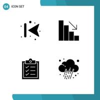 Group of Solid Glyphs Signs and Symbols for arrows tasks left fall news Editable Vector Design Elements