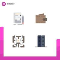 Modern Set of 4 Flat Icons Pictograph of component maze hardware money game Editable Vector Design Elements