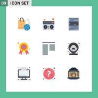 Group of 9 Modern Flat Colors Set for vertical align admin prize award Editable Vector Design Elements